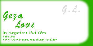 geza lovi business card